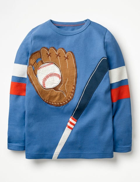 Appliqué Sports T-Shirt - Daphne Blue Baseball Appliqué Sports T-Shirt - Daphne Blue Baseball