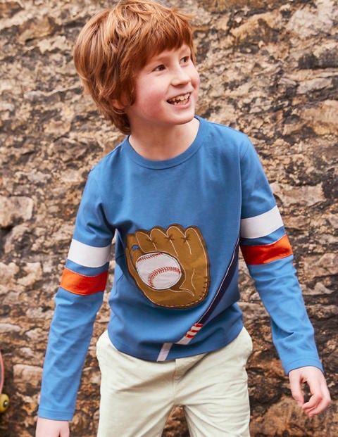 Appliqué Sports T-Shirt - Daphne Blue Baseball Appliqué Sports T-Shirt - Daphne Blue Baseball