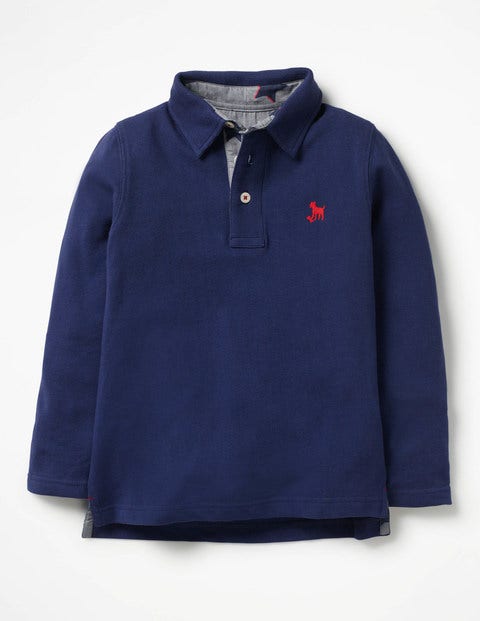 Long-Sleeved Pique Polo Shirt - Starboard Blue Long-Sleeved Pique Polo Shirt - Starboard Blue