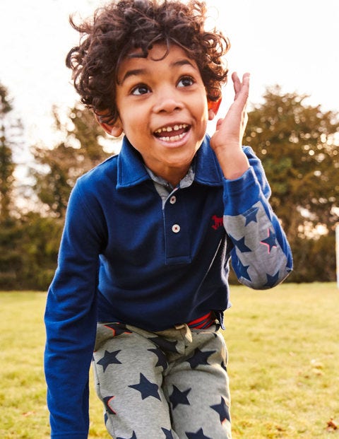 Langärmliges Poloshirt Aus Piqué - Segelblau Langärmliges Poloshirt Aus Piqué - Segelblau