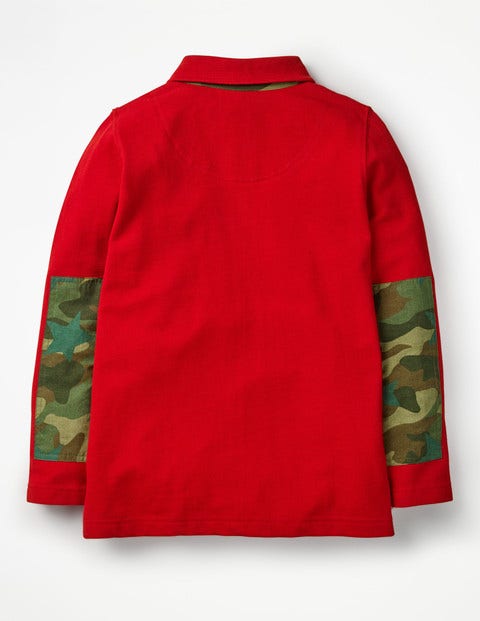 Long-Sleeved Pique Polo Shirt - Salsa Red Long-Sleeved Pique Polo Shirt - Salsa Red