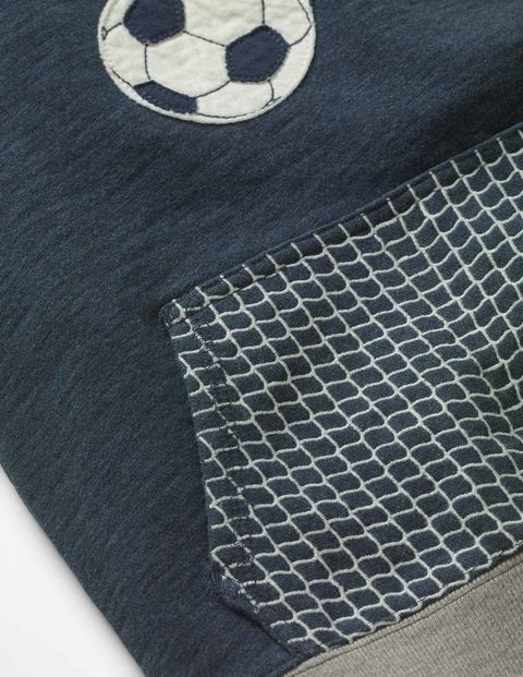 Appliqué Football Hoodie - Navy Marl Football Appliqué Football Hoodie - Navy Marl Football