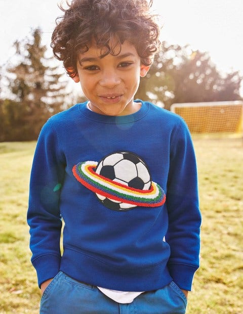 Bouclé Graphic Sweatshirt - Orion Blue Space Football Bouclé Graphic Sweatshirt - Orion Blue Space Football