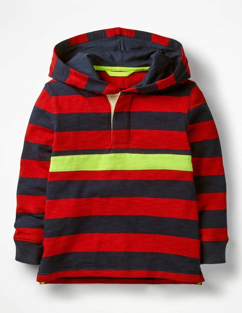 Hooded Rugby Shirt - School Navy/Salsa Red Hooded Rugby Shirt - School Navy/Salsa Red
