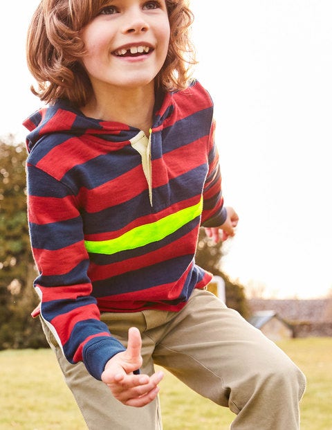 Hooded Rugby Shirt - School Navy/Salsa Red Hooded Rugby Shirt - School Navy/Salsa Red
