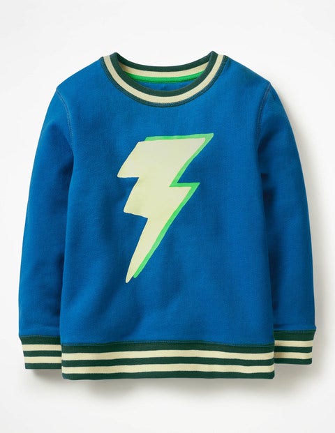 Fun Sweatshirt - Daphne Blue Lightning Bolt Fun Sweatshirt - Daphne Blue Lightning Bolt