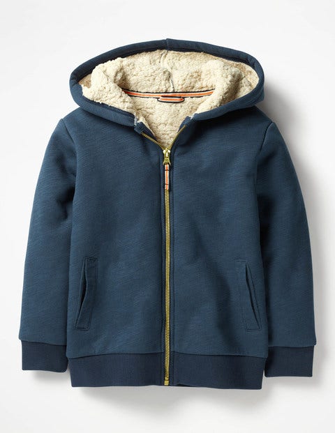 Borg-Lined Zip-Up Hoodie - School Navy Borg-Lined Zip-Up Hoodie - School Navy
