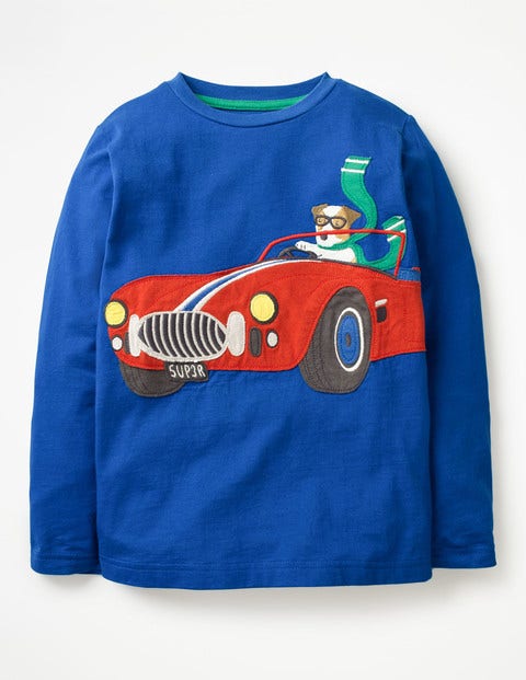 Vehicle Appliqué T-Shirt - Orion Blue Race Car Sprout Vehicle Appliqué T-Shirt - Orion Blue Race Car Sprout