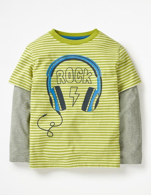 Stripy Music T-Shirt - Lime Green/Ecru Headphones Stripy Music T-Shirt - Lime Green/Ecru Headphones