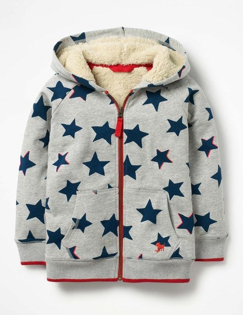 Raglan Shaggy Hoodie - Grey Marl Small Shadow Star Raglan Shaggy Hoodie - Grey Marl Small Shadow Star