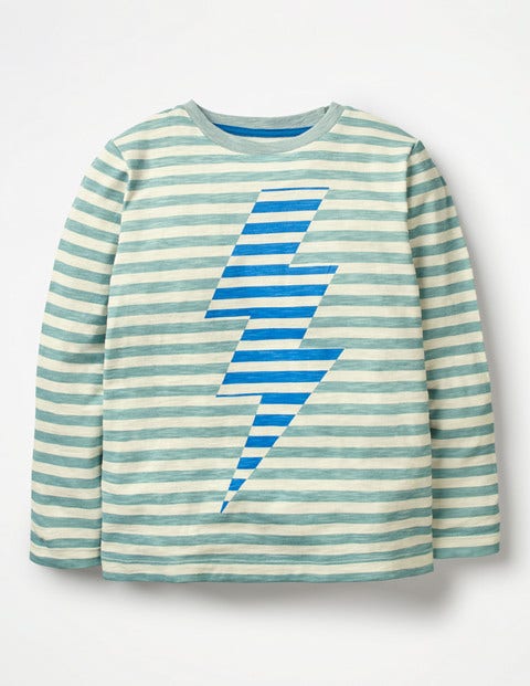 Stripy Icon T-Shirt - Dolphin Blue/Ecru Bolt Stripy Icon T-Shirt - Dolphin Blue/Ecru Bolt