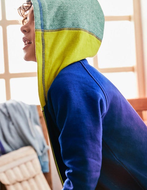 Patchwork Hooded Zip-Through - Orion Blue Patchwork Hooded Zip-Through - Orion Blue