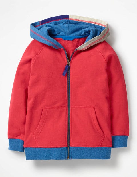 Patchwork Hooded Zip-Through - Salsa Red Patchwork Hooded Zip-Through - Salsa Red