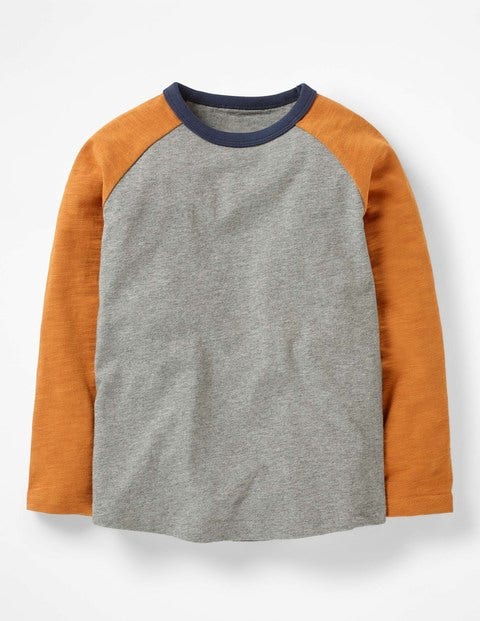 Raglan T-Shirt - Grey Marl/Sticky Toffee Brown Raglan T-Shirt - Grey Marl/Sticky Toffee Brown