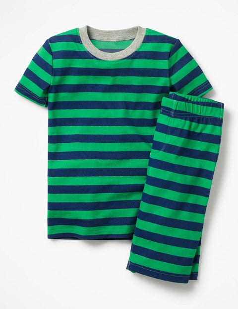 Cosy Short John Pajamas - Astro Green/School Navy Cosy Short John Pajamas - Astro Green/School Navy