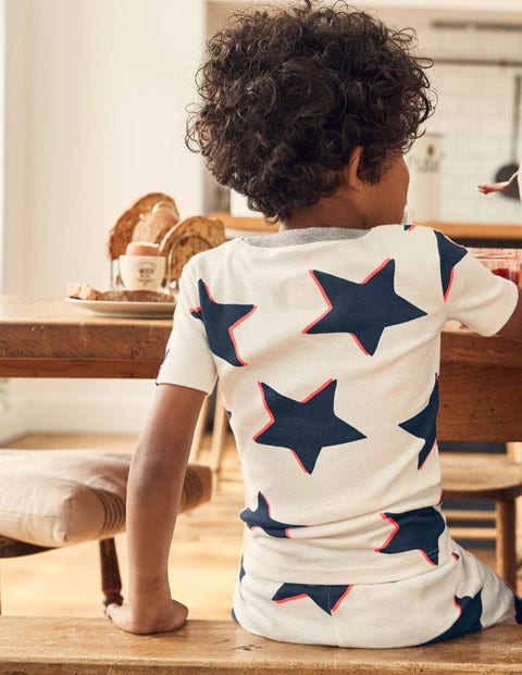 Cosy Short John Pajamas - Ecru Shadow Star Cosy Short John Pajamas - Ecru Shadow Star