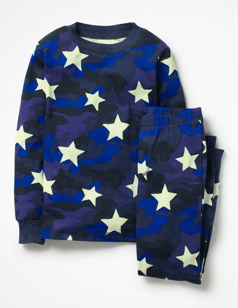 Glow-In-The-Dark Pyjamas - School Navy Camouflage Star Glow-In-The-Dark Pyjamas - School Navy Camouflage Star