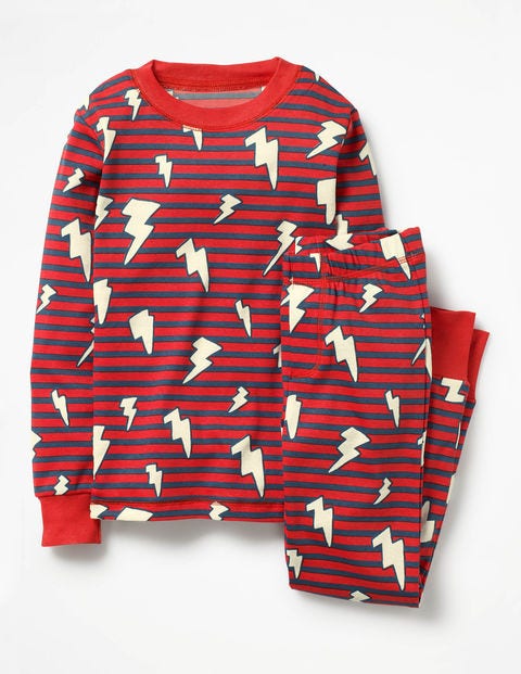 Glow-In-The-Dark Pajamas - Salsa Red Lightning Bolt Glow-In-The-Dark Pajamas - Salsa Red Lightning Bolt
