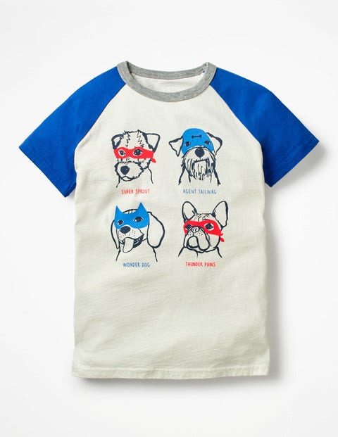 Animal Raglan T-Shirt - Ecru Super Dogs Animal Raglan T-Shirt - Ecru Super Dogs