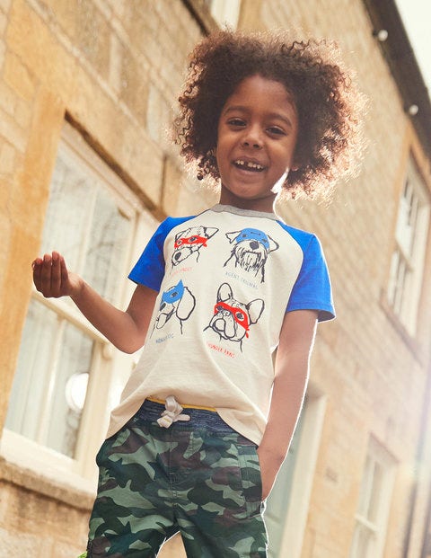 Animal Raglan T-Shirt - Ecru Super Dogs Animal Raglan T-Shirt - Ecru Super Dogs