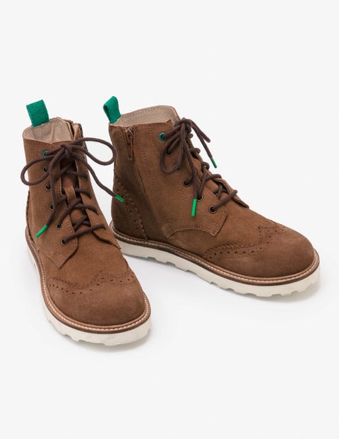 Suede Lace Up Boots - Chestnut Brown Suede Lace Up Boots - Chestnut Brown