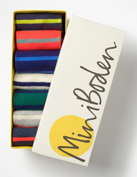 7 Pack Sock Box - Multi Stripes 7 Pack Sock Box - Multi Stripes
