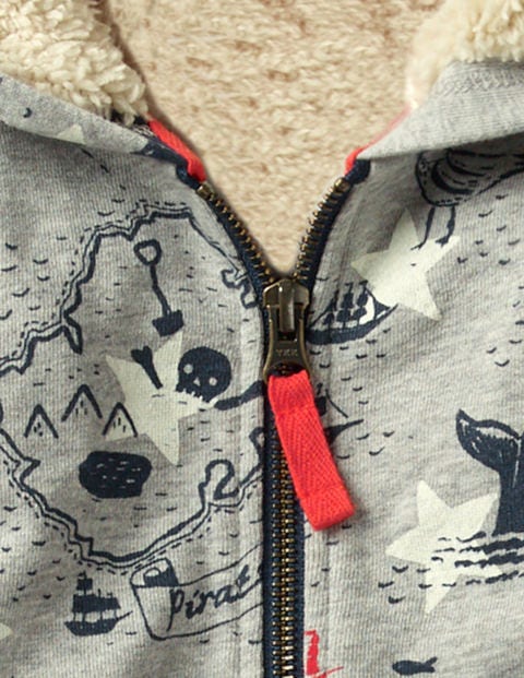 Raglan Shaggy Hoodie - Grey Marl Star Treasure Map Raglan Shaggy Hoodie - Grey Marl Star Treasure Map