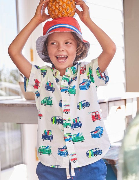 Fun Short-Sleeved Shirt - Ecru Multi Surf Vans Fun Short-Sleeved Shirt - Ecru Multi Surf Vans