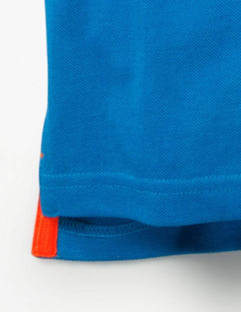 Colourblock Piqué Polo Shirt - Yogo Blue Colourblock Piqué Polo Shirt - Yogo Blue