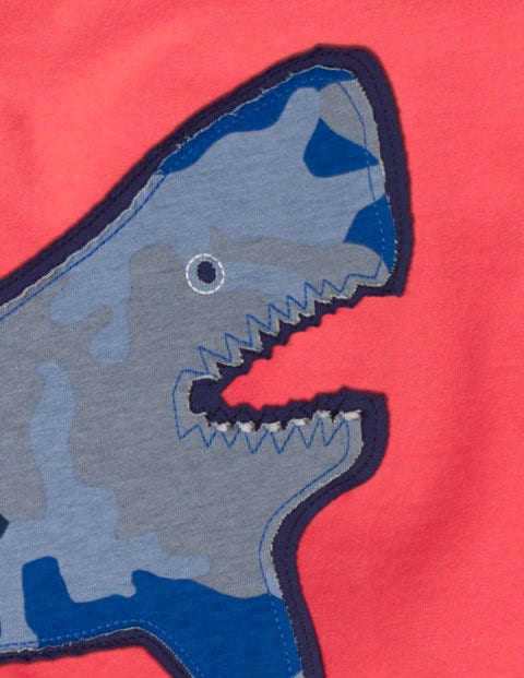 Patchwork Animal T-Shirt - Jam Red/Ecru Shark Patchwork Animal T-Shirt - Jam Red/Ecru Shark