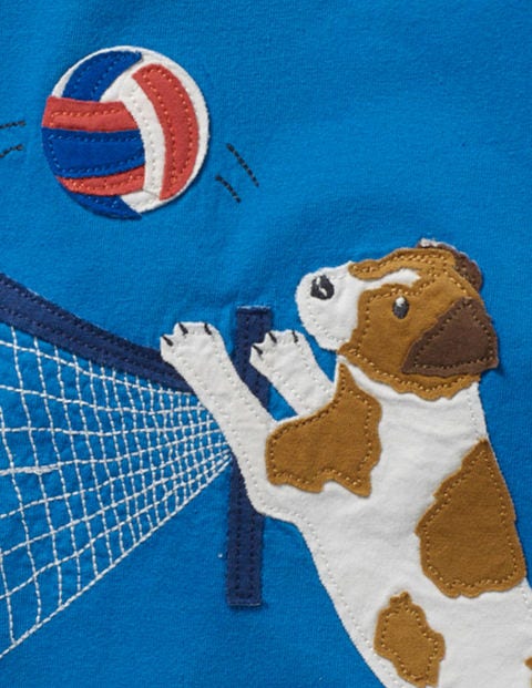 Beach Sports Appliqué T-Shirt - Yogo Blue Volleyball Beach Sports Appliqué T-Shirt - Yogo Blue Volleyball