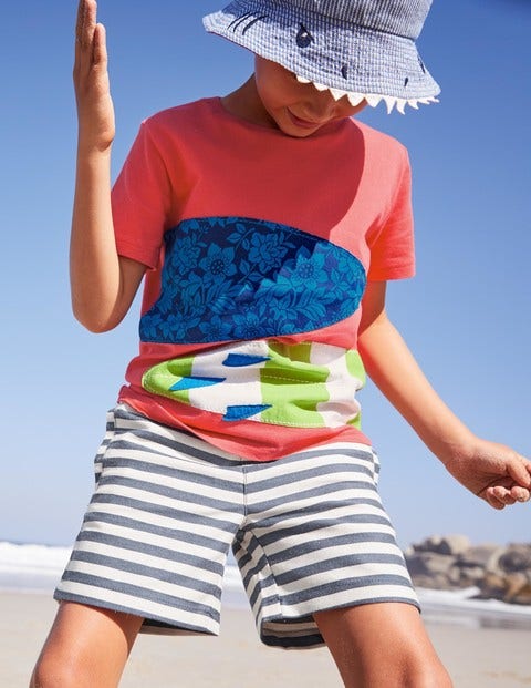 Shark Hat - Blue Ticking Stripes Shark Hat - Blue Ticking Stripes
