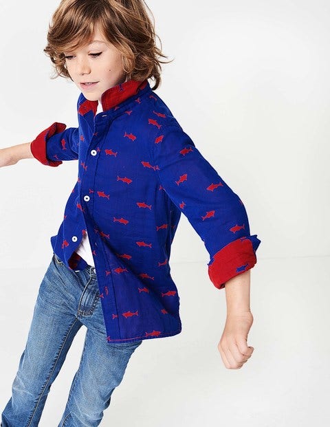 Double Cloth Shirt - Orion Blue/Salsa Red Sharks Double Cloth Shirt - Orion Blue/Salsa Red Sharks