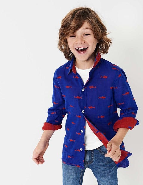 Double Cloth Shirt - Orion Blue/Salsa Red Sharks Double Cloth Shirt - Orion Blue/Salsa Red Sharks
