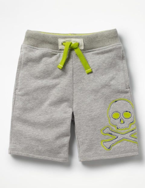 Appliqué Sweatshorts - Grey Marl Jaspé Skull Appliqué Sweatshorts - Grey Marl Jaspé Skull