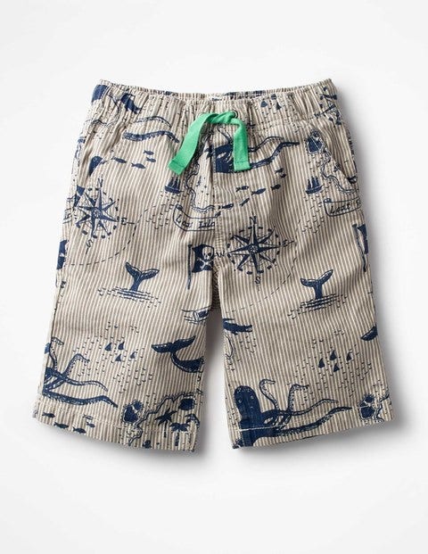 Printed Board Shorts - Grey Ticking Treasure Map Printed Board Shorts - Grey Ticking Treasure Map