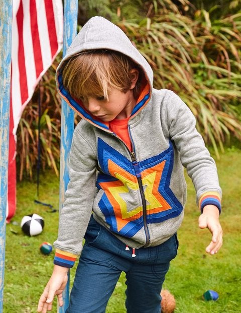 Starry Zip-Up Hoodie - Grey Marl Starry Zip-Up Hoodie - Grey Marl