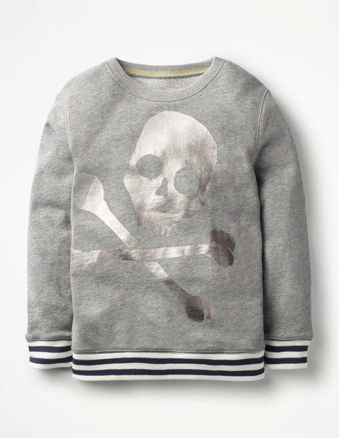 Fun Sweatshirt - Grey Marl Skull Fun Sweatshirt - Grey Marl Skull