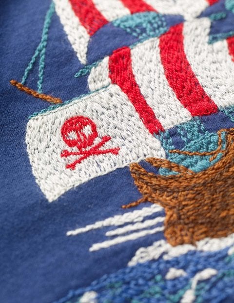 Pirate Superstitch T-Shirt - Beacon Blue Pirate Ship Pirate Superstitch T-Shirt - Beacon Blue Pirate Ship