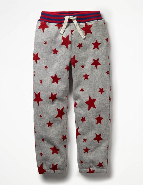 Fun Track Pants - Grey Marl Red Stars Fun Track Pants - Grey Marl Red Stars