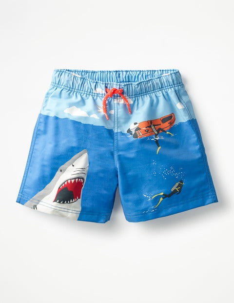 Short De Bain - Motif Shark Attack bleu skipper Short De Bain - Motif Shark Attack bleu skipper