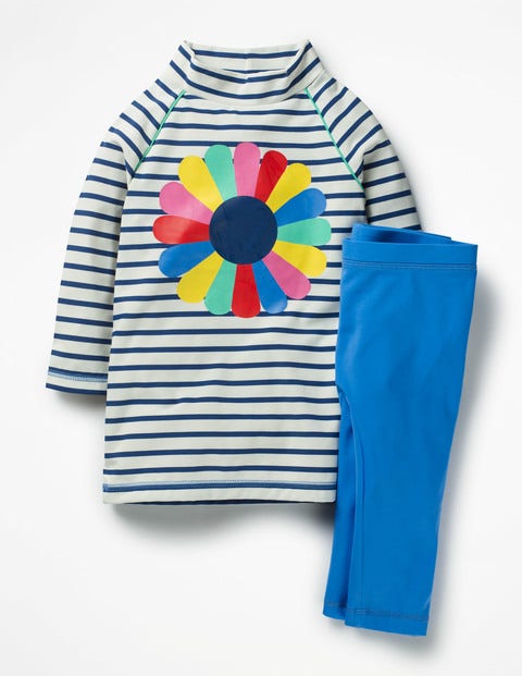 Sea Explorer Surf Suit - Ivory/Deep Sea Blue Flower Sea Explorer Surf Suit - Ivory/Deep Sea Blue Flower