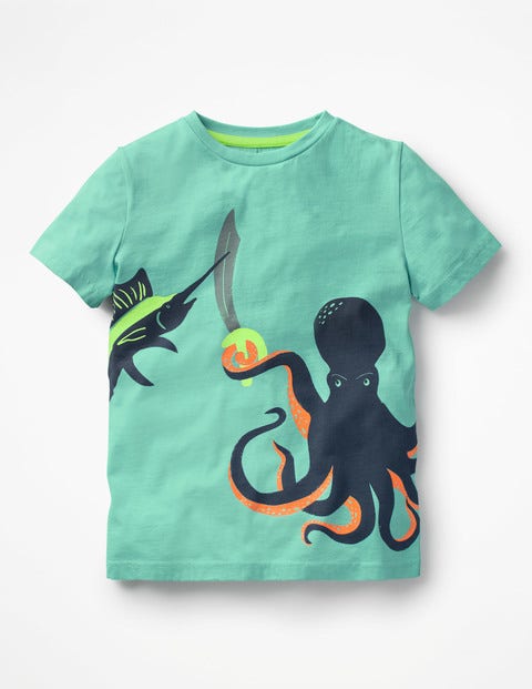 T-Shirt Mit Piratenmotiv - Aloha-Grün, Schwertkampf T-Shirt Mit Piratenmotiv - Aloha-Grün, Schwertkampf