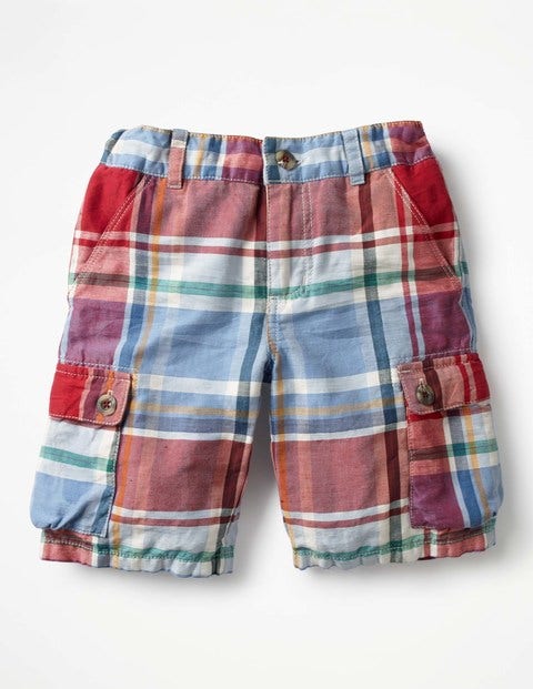 Summer Cargo Shorts - Washed Crimson Red/Blue Summer Cargo Shorts - Washed Crimson Red/Blue