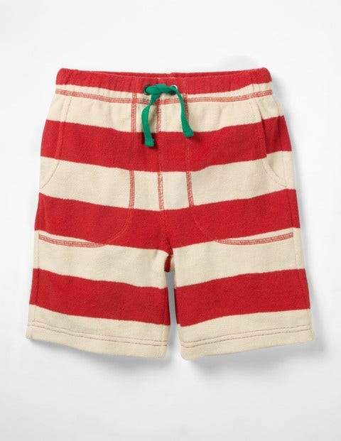 Towelling Shorts - Melon Crush Red/Ecru Towelling Shorts - Melon Crush Red/Ecru