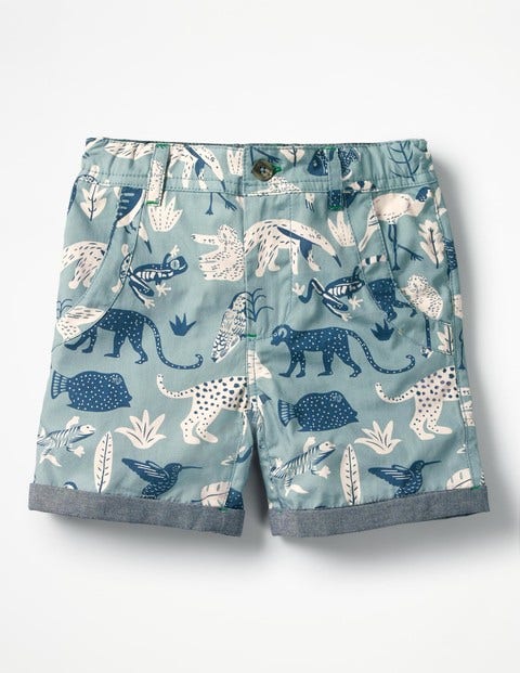 Roll-Up Shorts - Shore Blue Jungle Roll-Up Shorts - Shore Blue Jungle