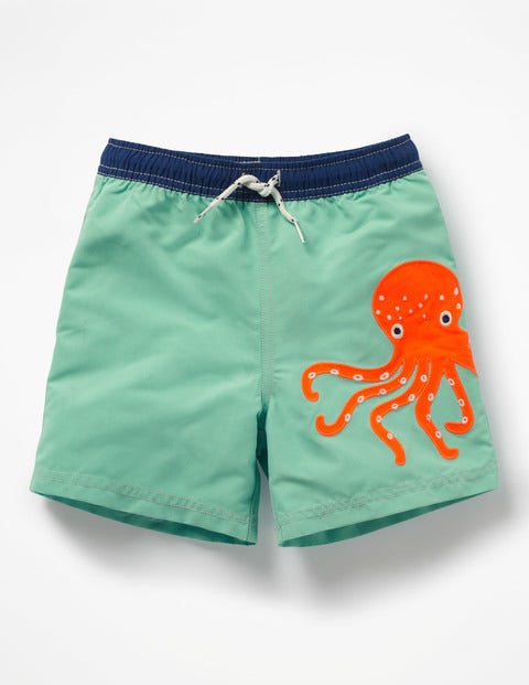 Deep Sea Embroidered Trunks - Aloha Green Octopus Deep Sea Embroidered Trunks - Aloha Green Octopus