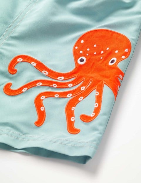 Deep Sea Embroidered Trunks - Aloha Green Octopus Deep Sea Embroidered Trunks - Aloha Green Octopus