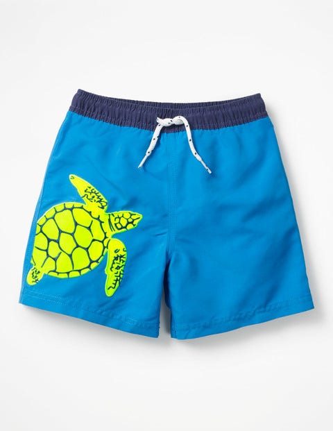 Bestickte Badeshorts Mit Meeresmotiven - Knallgelb, Schildkröte Bestickte Badeshorts Mit Meeresmotiven - Knallgelb, Schildkröte