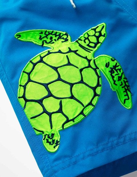 Bestickte Badeshorts Mit Meeresmotiven - Knallgelb, Schildkröte Bestickte Badeshorts Mit Meeresmotiven - Knallgelb, Schildkröte